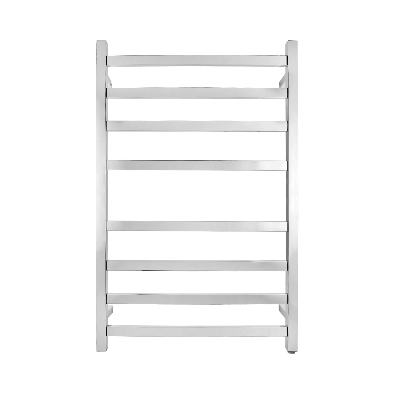 Stainless Steel Heated Towel Rack 8 Bars Square - Chrome Silver