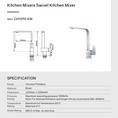 Load image into Gallery viewer, Solid Brass Standard Square Kitchen Mixer - Chrome Silver
