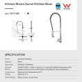 Load image into Gallery viewer, Solid Brass Pull Out Kitchen Mixer - Chrome Silver
