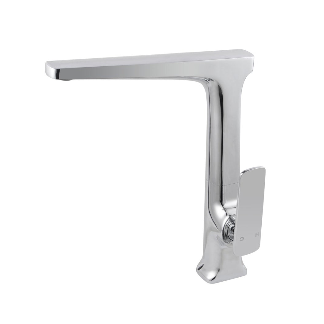 Solid Brass Kitchen Mixer - Chrome Silver