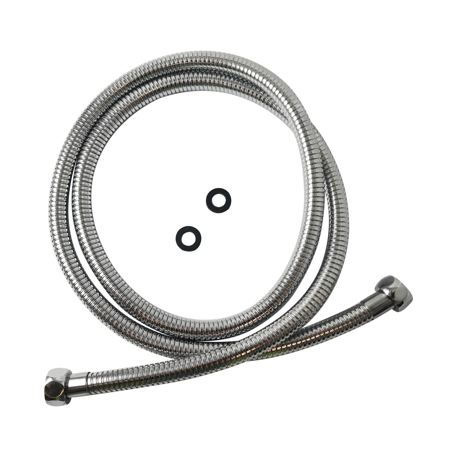 Stainless Steel 1500mm Water Inlet/Outlet Shower Hose – Chrome Silver