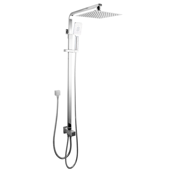 Stainless Steel & Solid Brass 10" Shower Station Square - Chrome Silver