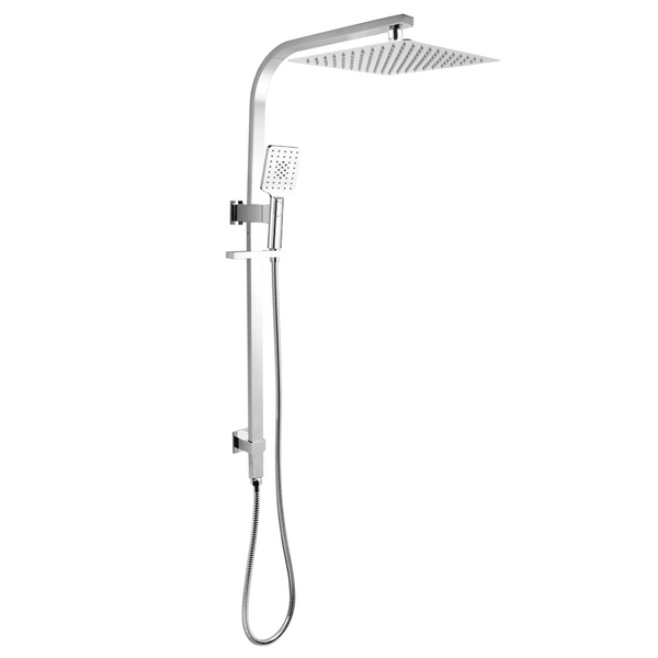 Stainless Steel & Solid Brass - 10" Square Shower Station - Chrome Silver