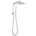 Load image into Gallery viewer, Stainless Steel & Solid Brass - 10" Square Twin Rail Shower - Chrome Silver
