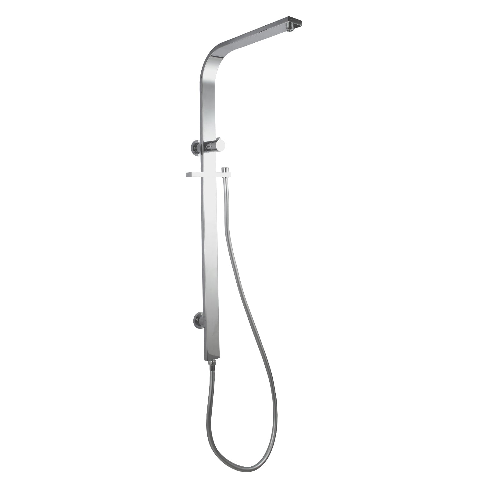 Stainless Steel & Solid Brass Fixed Shower Rail Flat - Chrome Silver