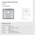 Load image into Gallery viewer, Stainless Steel Single Bowl Kitchen Sink 500 × 440mm - Chrome Silver
