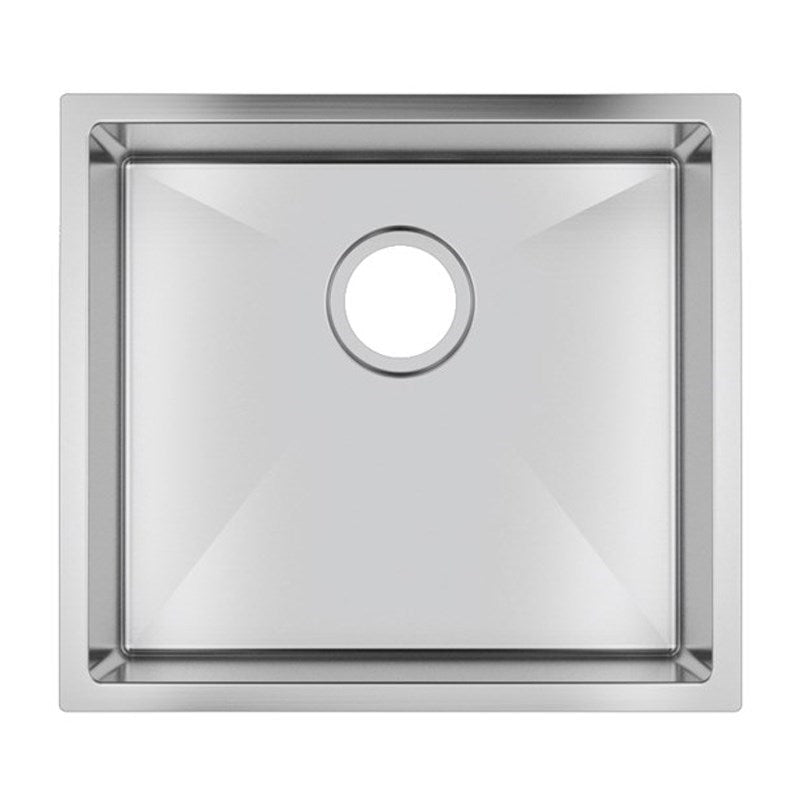 Stainless Steel Single Bowl Kitchen Sink 500 × 440mm - Chrome Silver