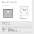 Load image into Gallery viewer, Stainless Steel Handmade Single Bowl Kitchen Sink 510*450*230mm- Chrome Silver
