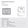 Load image into Gallery viewer, Stainless Steel Round Corner Handmade Single Bowl Kitchen Sink 600x450x300mm- Chrome Silver
