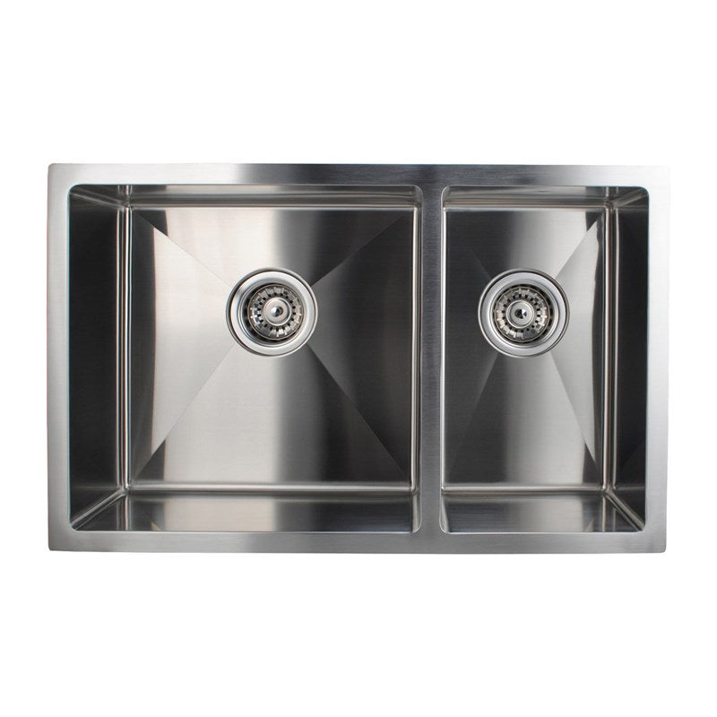 Stainless Steel 1 & 1/2 Double Bowl Kitchen Sink - Chrome Silver