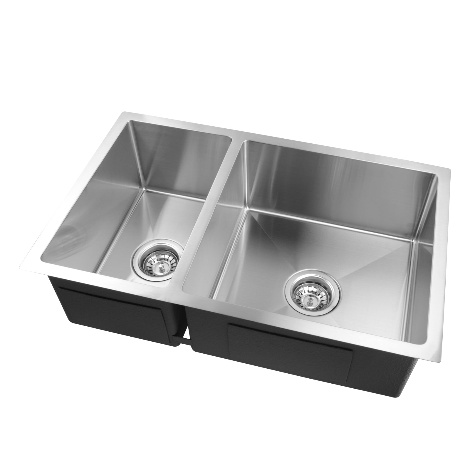 Stainless Steel 1 & 1/2 Double Bowl Kitchen Sink - Chrome Silver