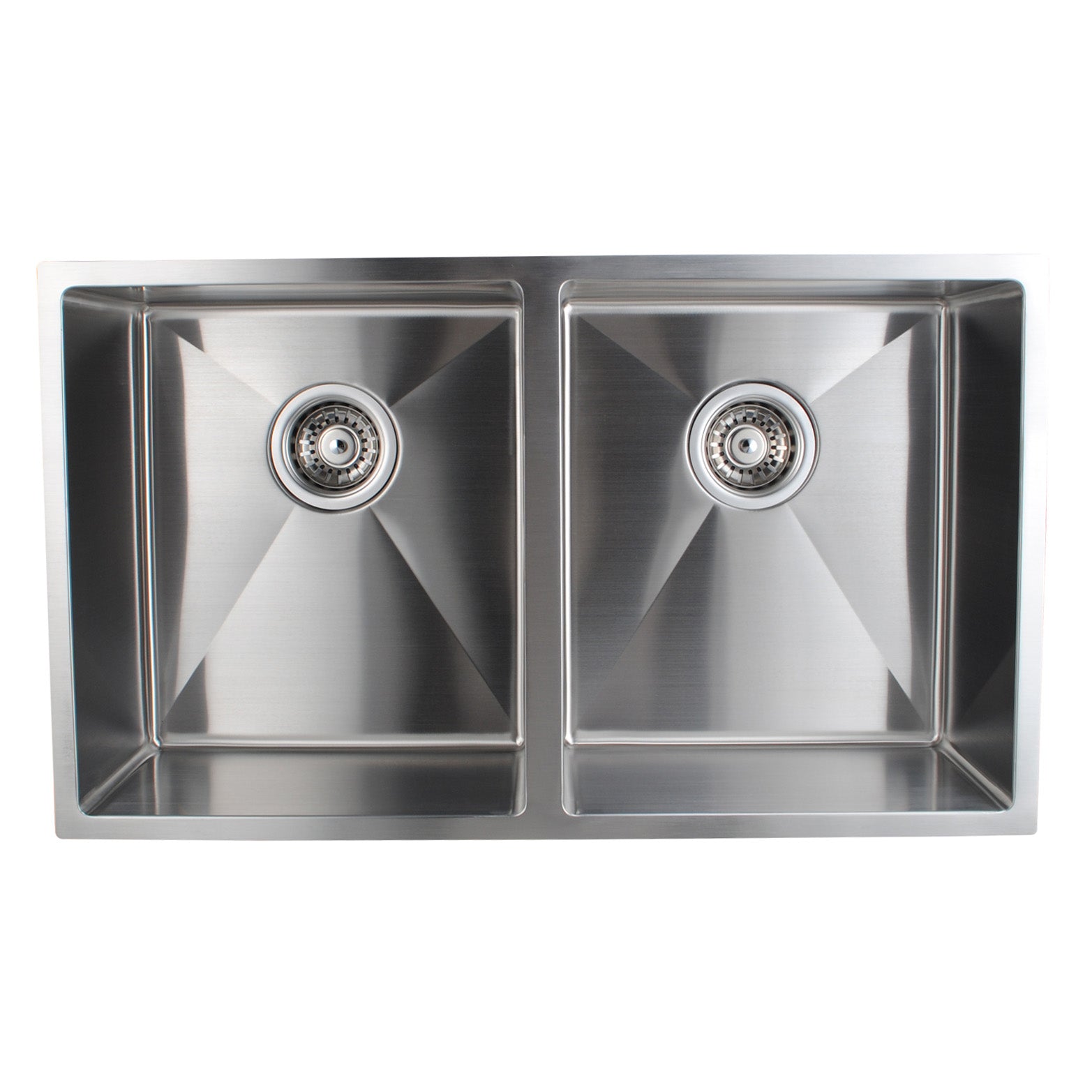 Stainless Steel Double Bowl Kitchen Sink - Chrome Silver