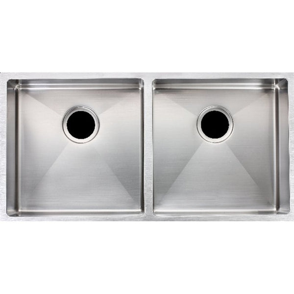 Stainless Steel 860x440x200mm Double Bowl Kitchen Sink - Chrome Silver