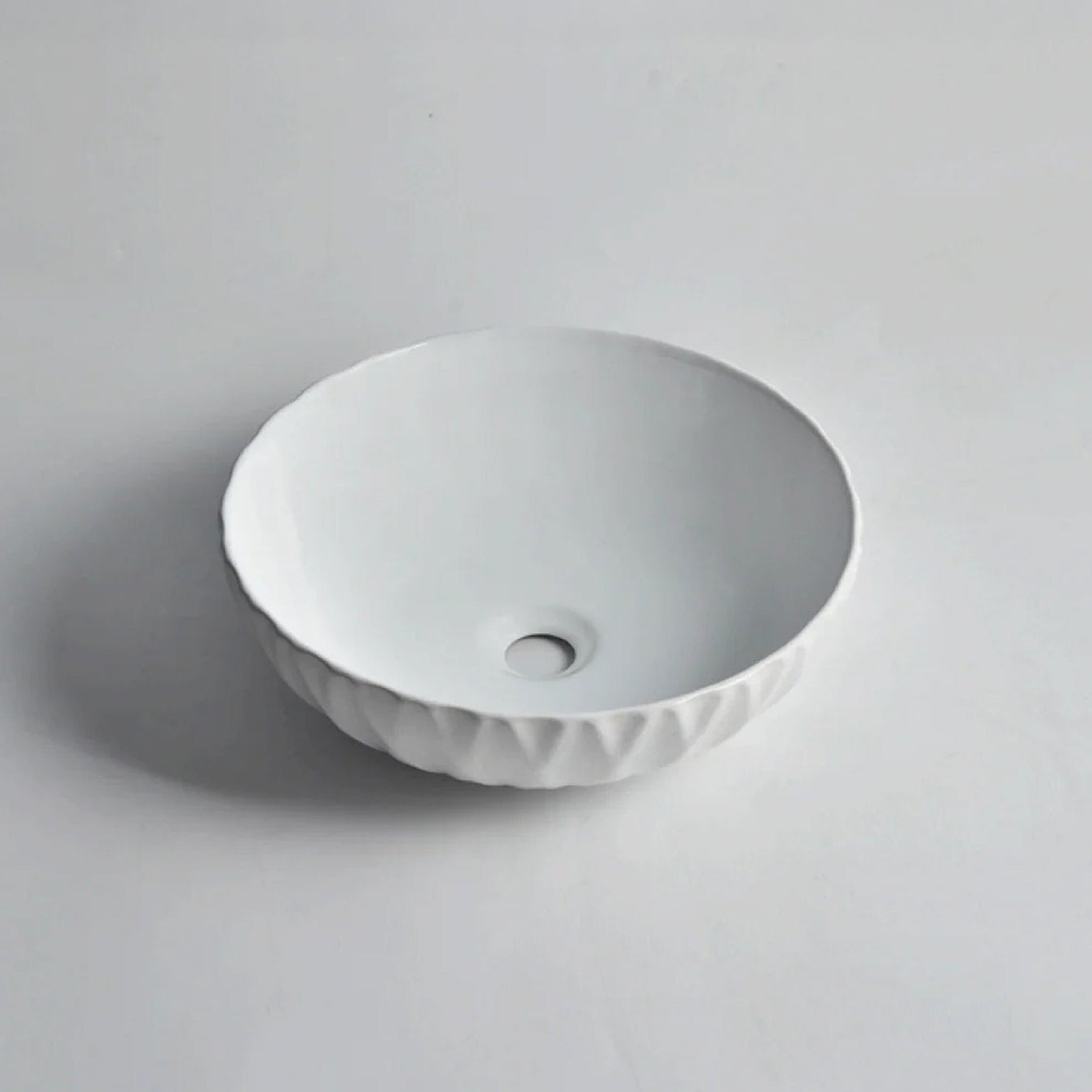 CLAYA Rubby-40 Ceramic Above Counter Basin – Matte White