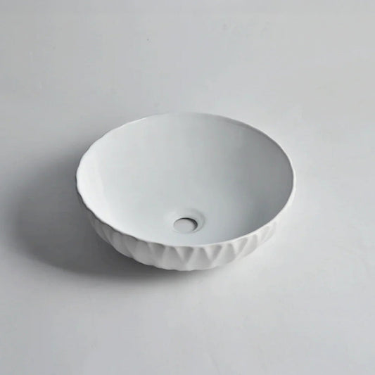 CLAYA Rubby-40 Ceramic Above Counter Basin – Matte White