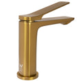 Load image into Gallery viewer, Solid Brass Short Basin Mixer - Brushed Brass Gold - RUSHY
