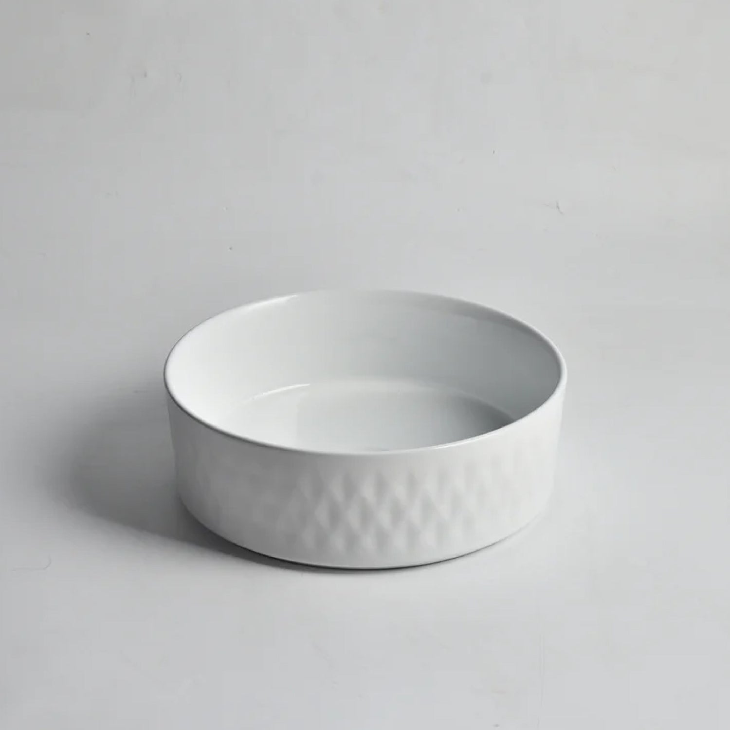 CLAYA Diamond-36 Round Ceramic Above Counter Basin - Gloss White