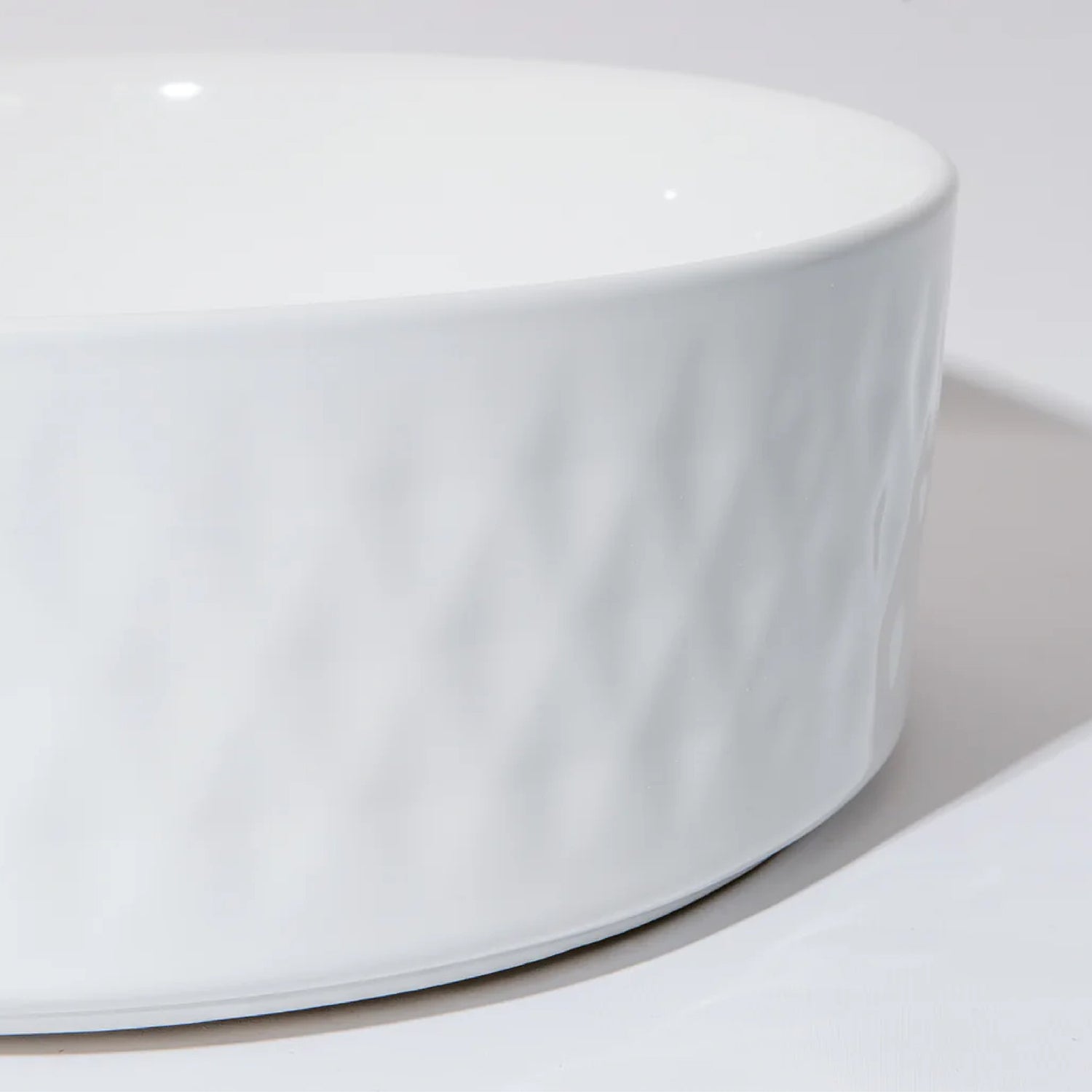CLAYA Diamond-36 Round Ceramic Above Counter Basin - Gloss White