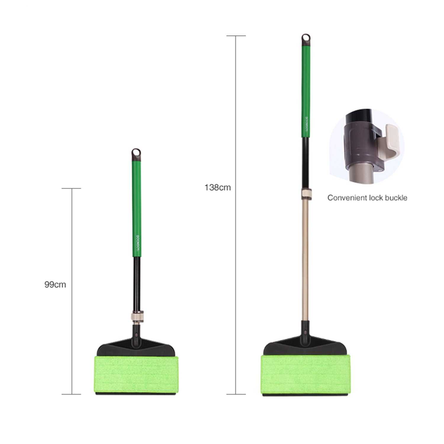 BOOMJOY Double-Sided Magic Mop - Flat Wet/Dry Mop with Self-Squeeze & Adjustable Handle