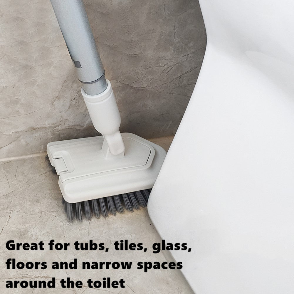 Dolanx Extendable Tile and Tub Brush with Extra Scourer Head