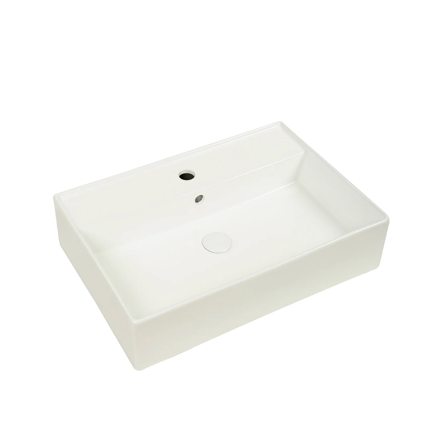 CLAYA Forma 60 Wall Hung Ceramic Basin with Overflow – Gloss White
