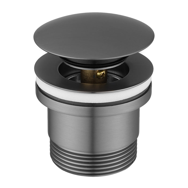 Solid Brass Universal Pop-Up Waste with Overflow - Gunmetal Grey