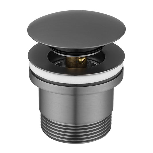 Solid Brass Universal Pop-Up Waste with Overflow - Gunmetal Grey