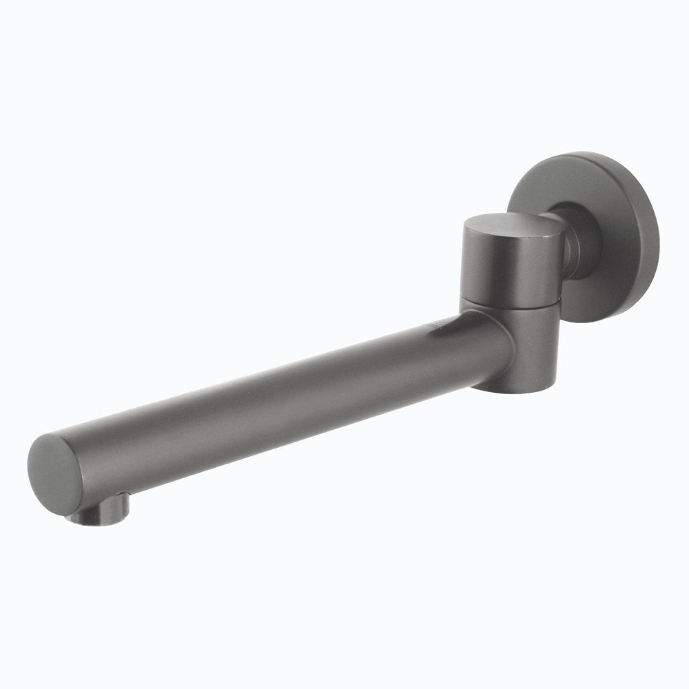 Solid Brass Basin/Bath Swivel Wall Spout Round - Gunmetal Grey