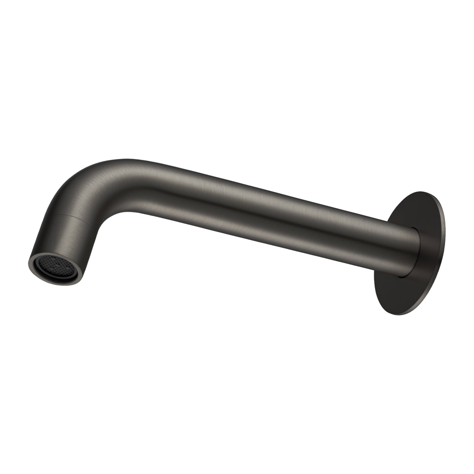 Solid Brass Wall Spout with Flat Back Plate - Gunmetal | LUCID PIN