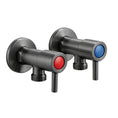 Load image into Gallery viewer, Solid Brass Water Stop Tap One Pair – Round 1/4 Turn – Gunmetal
