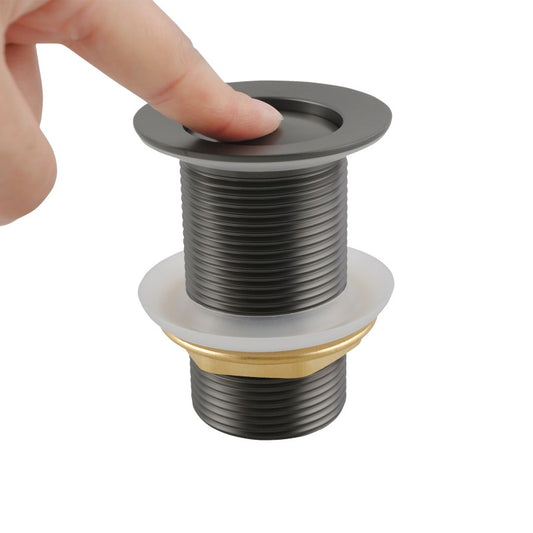 Solid Brass Basin Pop Up Waste without Overflow 32/40mm - Gunmetal Grey