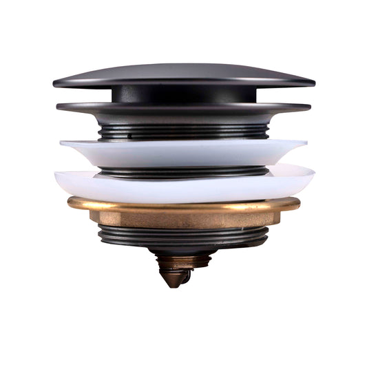 Solid Brass Mushroom Bathtub Pop Up Waste without Overflow - Gunmetal Grey