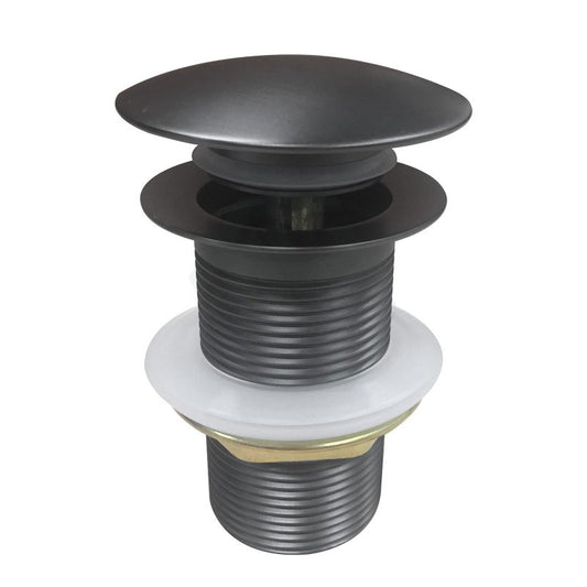 Solid Brass Mushroom Basin Pop Up Waste without Overflow 32/40mm - Gunmetal Grey