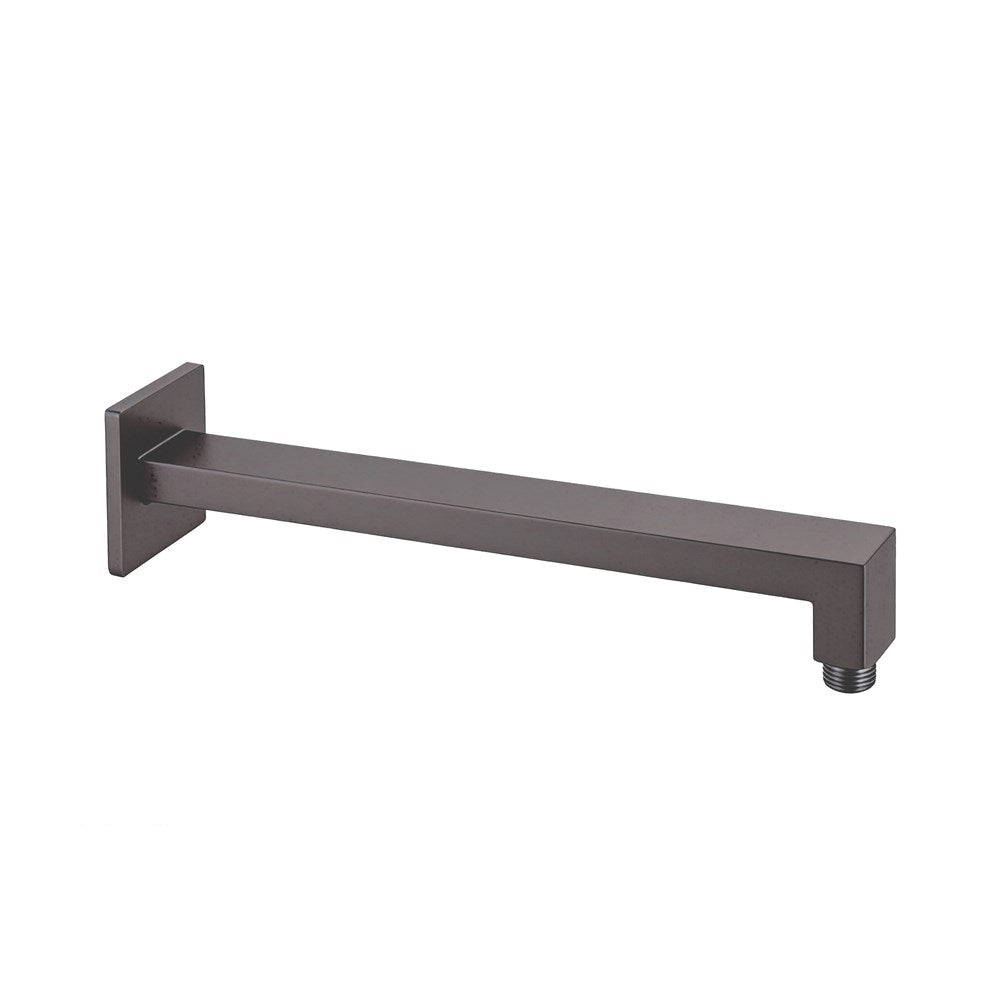 Stainless Steel 400mm Square Wall Shower Arm – Gunmetal