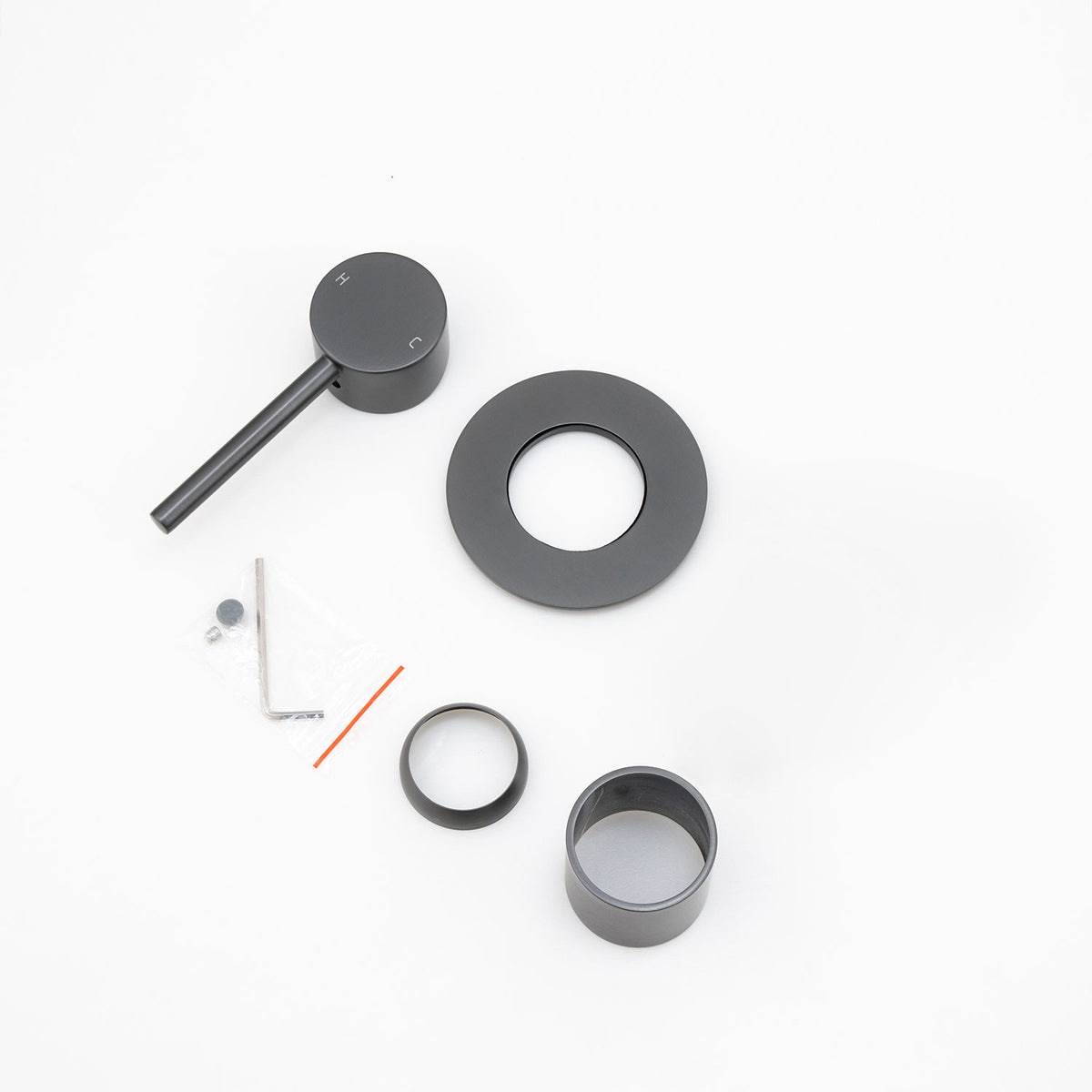 Solid Brass Wall Mixer Tap Trim Kit (Match CLPM) - Gunmetal | LUCID PIN