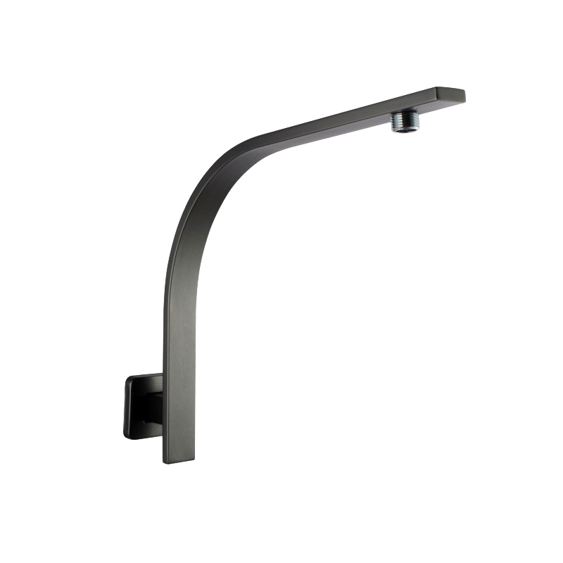 Stainless Steel Square Gooseneck Wall Shower Arm – Black