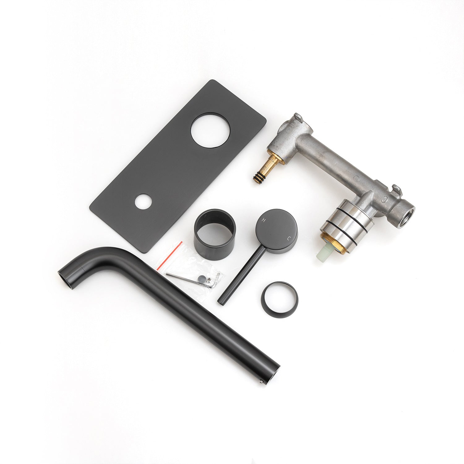 Solid Brass Basin/Bath Mixer - Gunmetal Grey - LUCID PIN