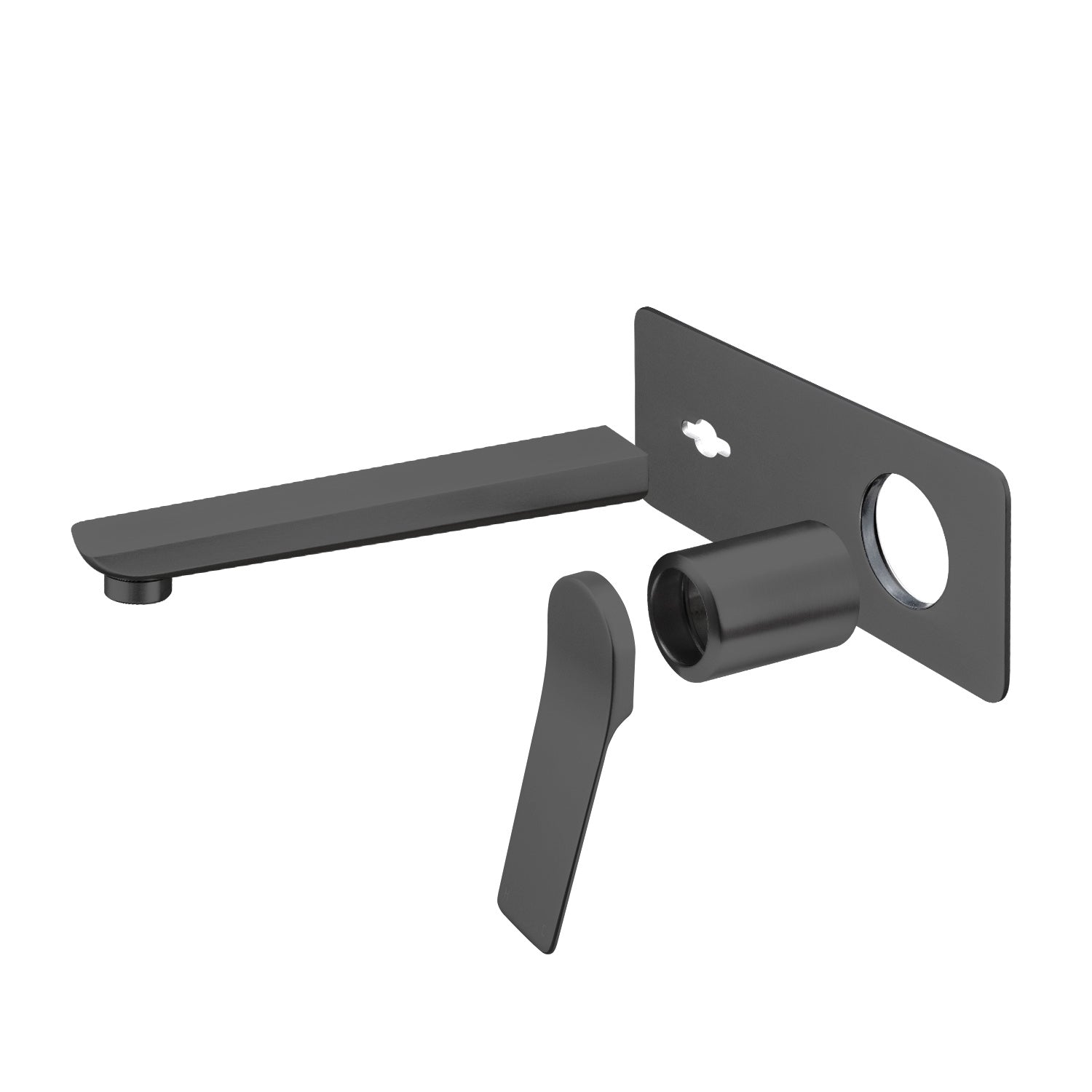 Solid Brass Basin/Bath Mixer - Brushed Gunmetal Dark Grey - RUSHY