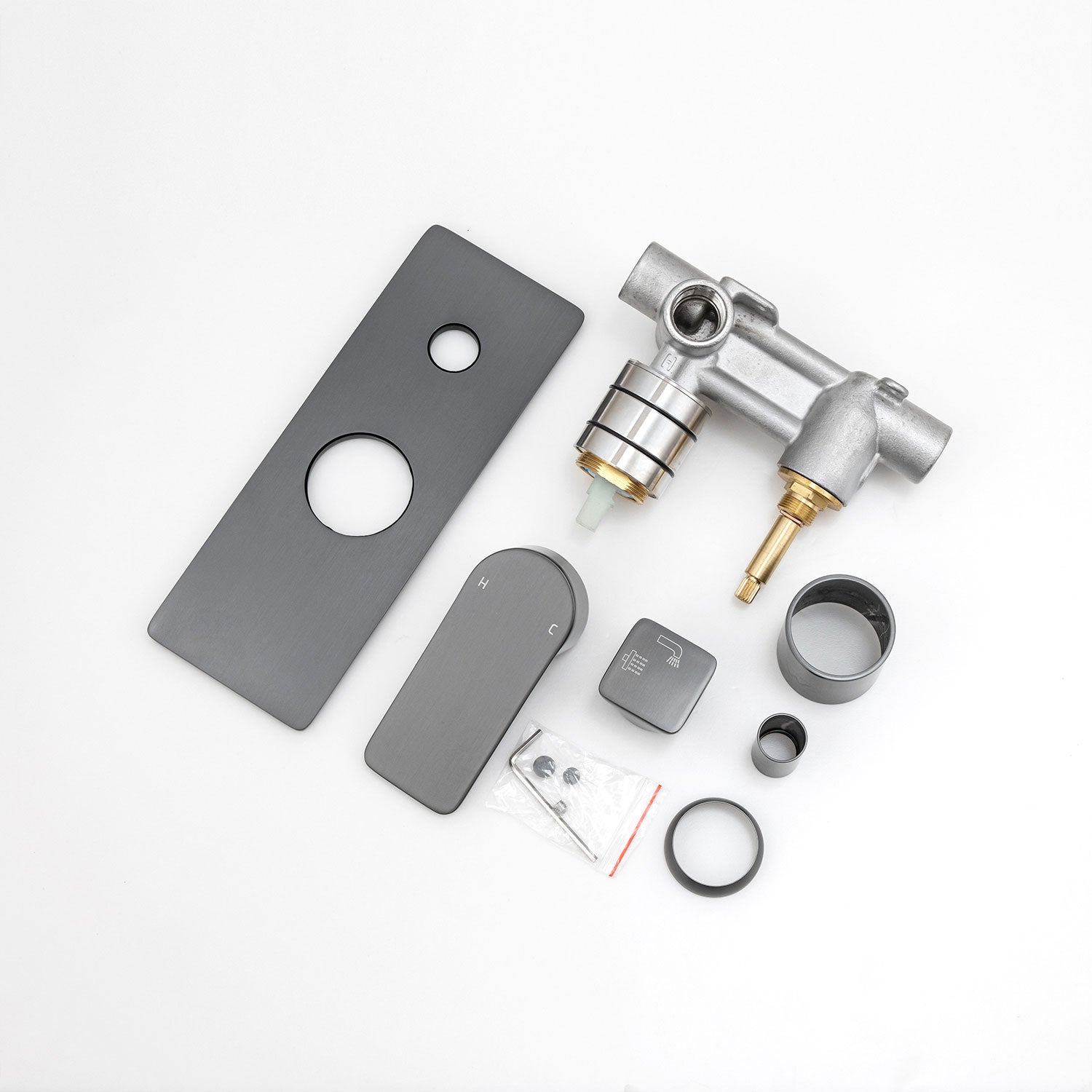 Solid Brass Diverter Mixer - Gunmetal Grey - VOG