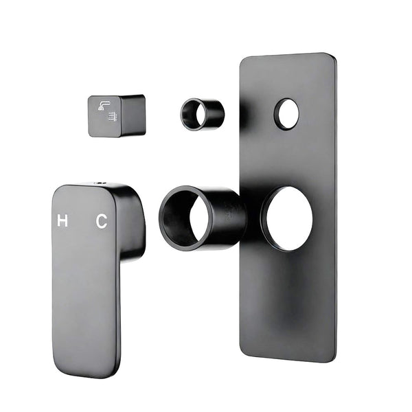 Solid Brass Wall Mixer Tap with Diverter Trim Kit (Match CLPD) - Gunmetal | IVANO