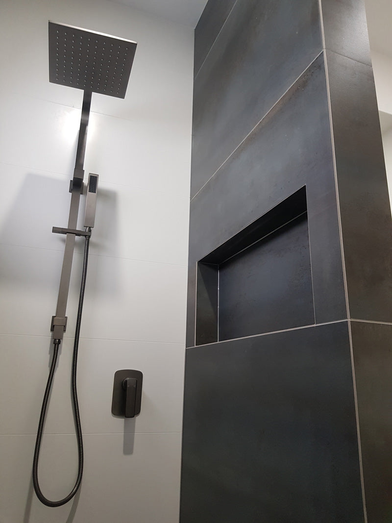 Stainless Steel & Solid Brass - 10" Square Shower Station - Gunmetal