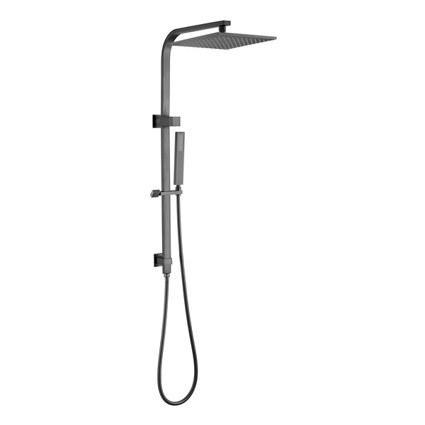 Stainless Steel & Solid Brass - 10" Square Shower Station - Gunmetal