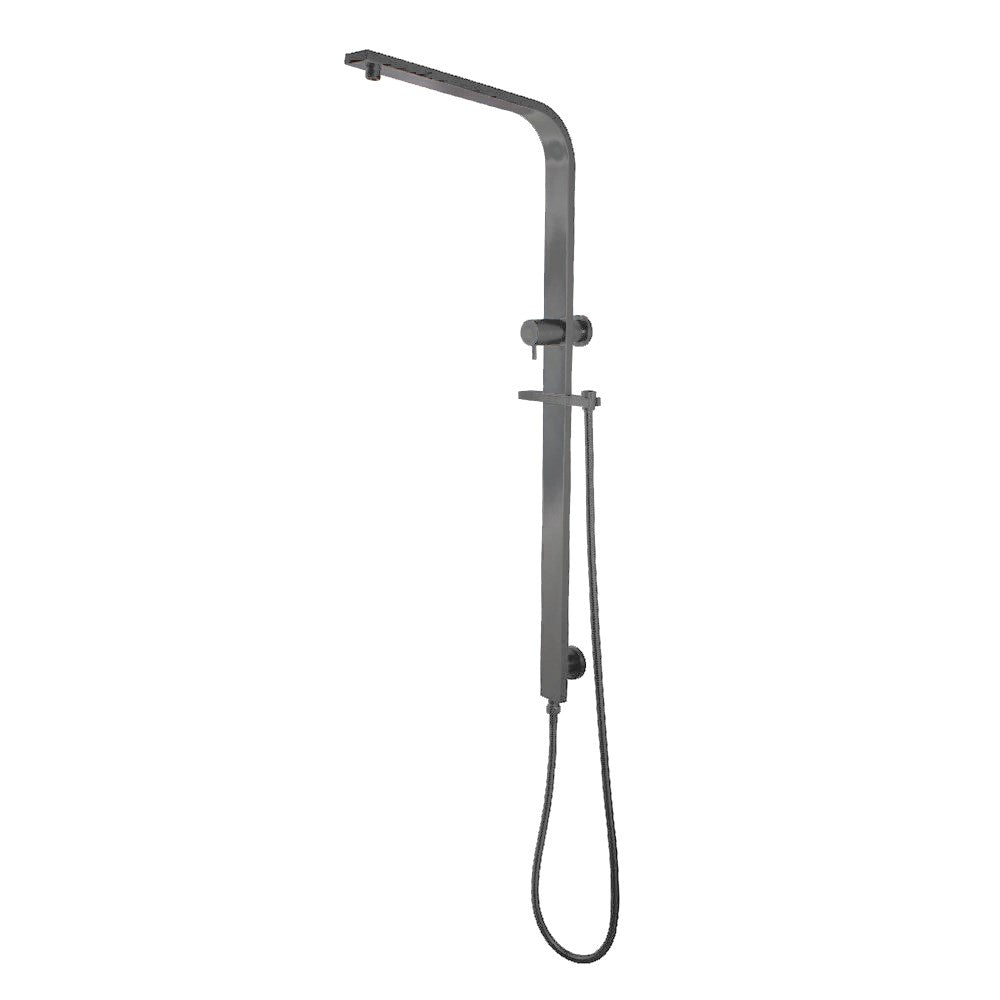 Stainless Steel & Solid Brass Fixed Shower Rail Flat - Gunmetal