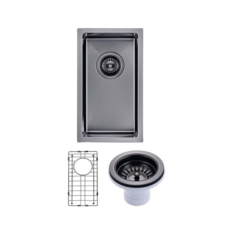 Stainless Steel Single Bowl Kitchen Sink 250 x 450mm - Gunmetal