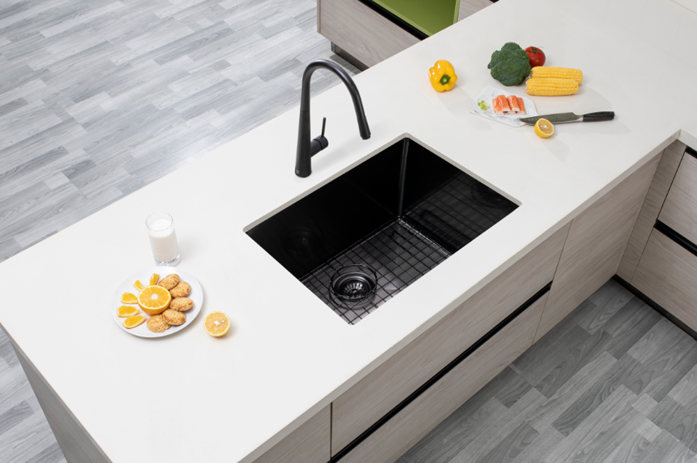 Stainless Steel Single Bowl Kitchen Sink 600 × 450mm - Gunmetal