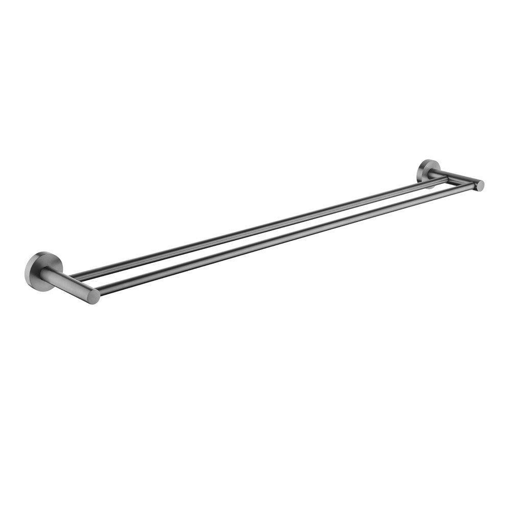 Stainless Steel 790mm Double Towel Rail - Gunmetal Grey - LUCID PIN