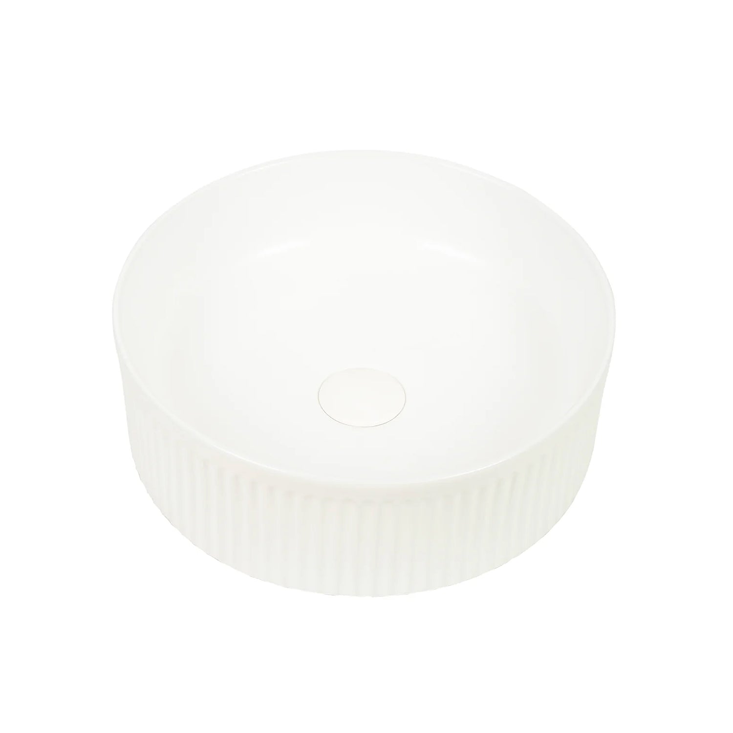 CLAYA Lucid-37 Fluted Ceramic Above Counter Basin – Matte White