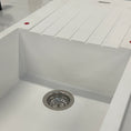 Load image into Gallery viewer, Granite Arete Stone Single Bowl Kitchen Sink with Drainboard 1000x500mm - White
