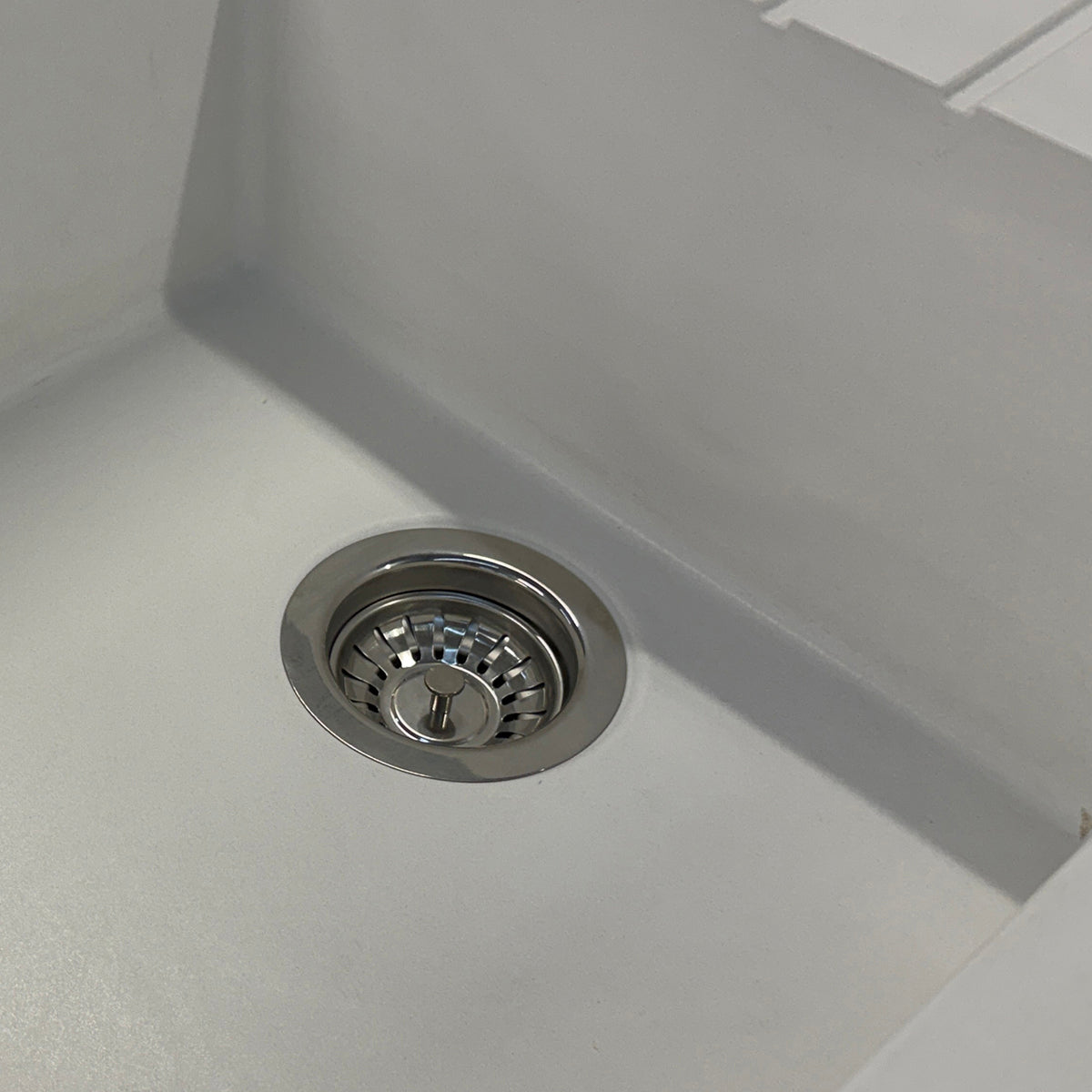 Granite Arete Stone Single Bowl Kitchen Sink with Drainboard 1000x500mm - White