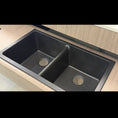 Load image into Gallery viewer, Granite Arete Stone Double Bowl Kitchen Sink 838x476mm - Black
